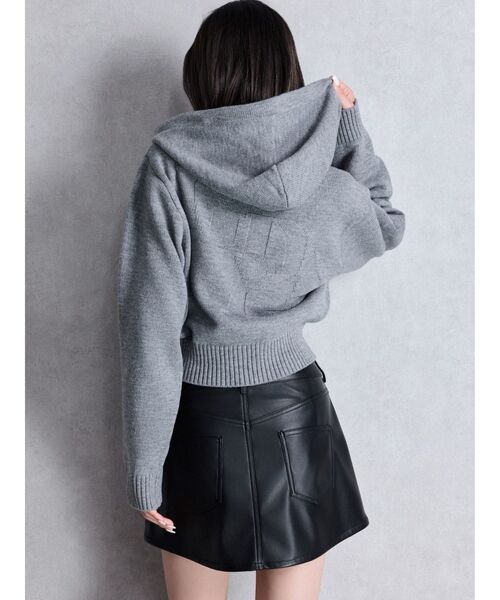 GYDA（ジェイダ）の「GYDA ニットショートZIP UPパーカー（パーカー・レディース・グレー/アイボリー/ブラック・FREE）」の9枚目の写真