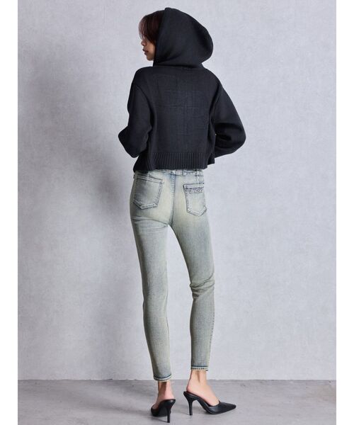 GYDA（ジェイダ）の「GYDA ニットショートZIP UPパーカー（パーカー・レディース・グレー/アイボリー/ブラック・FREE）」の15枚目の写真