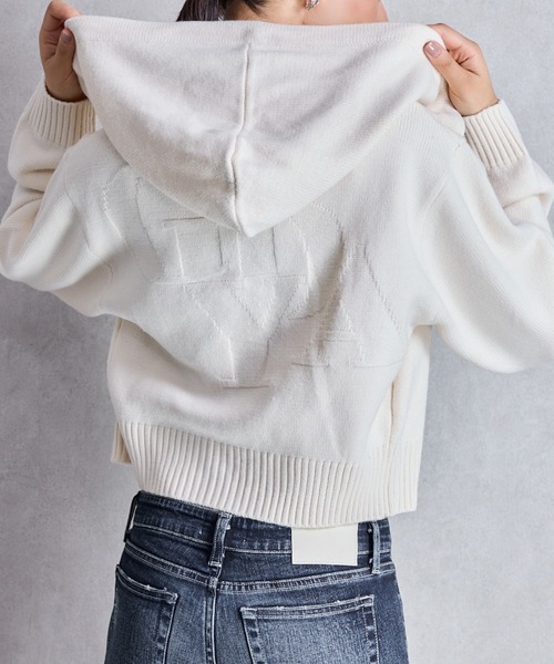 パーカー GYDA ニットショートZIP UPパーカー レディース GYDA ニットショートZIP UPパーカー（パーカー）｜GYDA