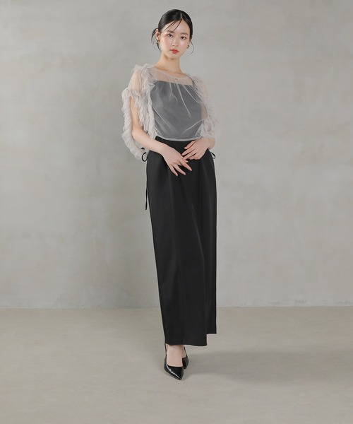 Kana(カナ)の「チュールフリル リボン ボレロ キャミワンピース 2点セット パーティー ドレス 結婚式 お呼ばれ オケージョンドレス(ドレス・レディース・ブラック系その他2/ピンクベージュ/チャコールグレー・M)」の4枚目の写真