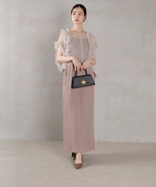 セール】チュールフリル リボン ボレロ キャミワンピース 2点