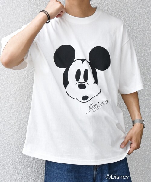 SHIPS any: /ミッキーマウス/ サイン & ポージング Tシャツ◇（T