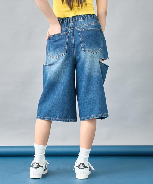ANAP(アナップ)の「サイドカット デザインハーフパンツ(デニムパンツ・レディース・ブルー/ライトブルー・S/XS)」の5枚目の写真