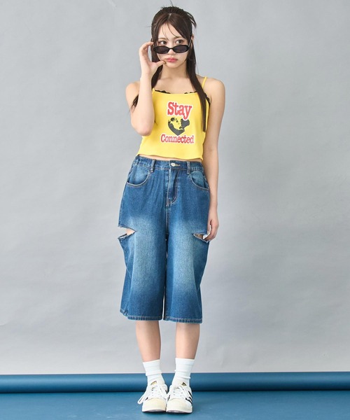 ANAP(アナップ)の「サイドカット デザインハーフパンツ(デニムパンツ・レディース・ブルー/ライトブルー・S/XS)」の6枚目の写真