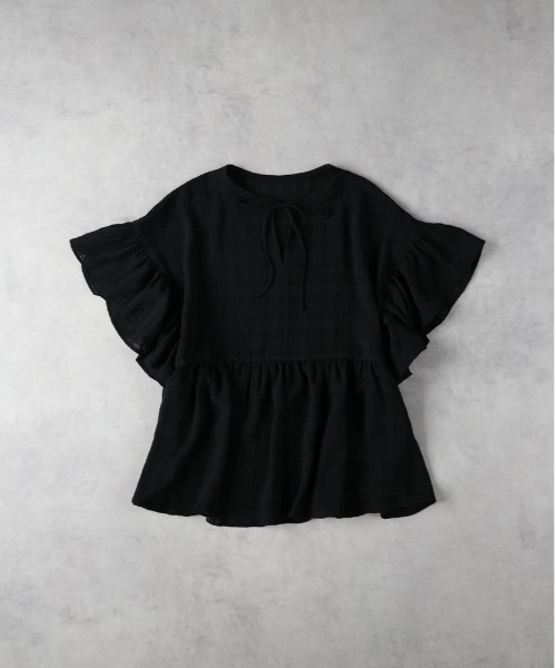 Right-on（ライトオン）の「【HONEYSUCKLE ROSE】フリル切替ブラウス（シャツ/ブラウス・レディース・ブラック/オフホワイト/イエロー・S/L/M）」の5枚目の写真