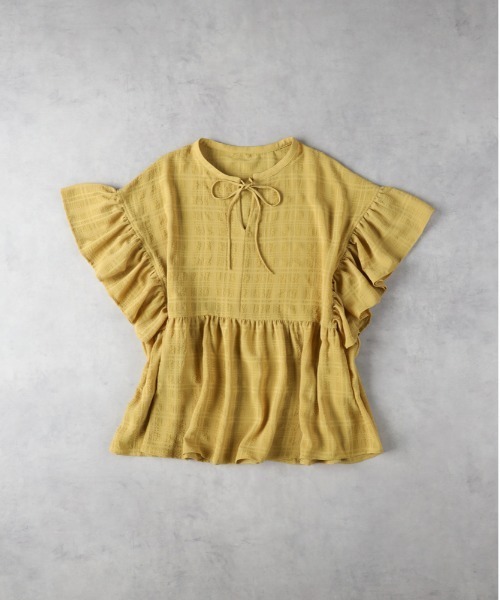 Right-on（ライトオン）の「【HONEYSUCKLE ROSE】フリル切替ブラウス（シャツ/ブラウス・レディース・ブラック/オフホワイト/イエロー・S/L/M）」の6枚目の写真