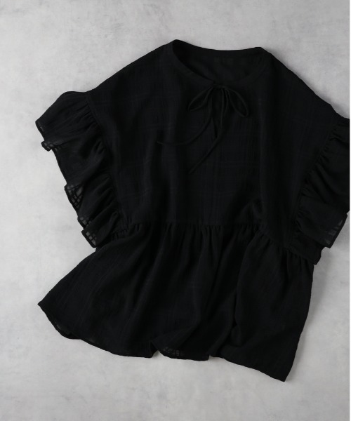 Right-on（ライトオン）の「【HONEYSUCKLE ROSE】フリル切替ブラウス（シャツ/ブラウス・レディース・ブラック/オフホワイト/イエロー・S/L/M）」の15枚目の写真