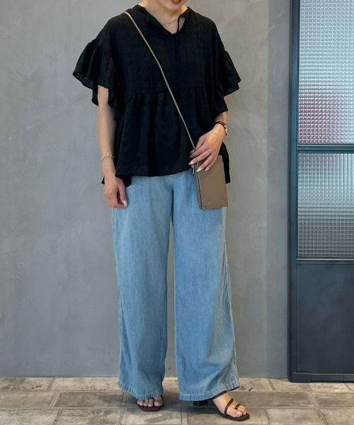 Right-on（ライトオン）の「【HONEYSUCKLE ROSE】フリル切替ブラウス（シャツ/ブラウス・レディース・ブラック/オフホワイト/イエロー・S/L/M）」の16枚目の写真