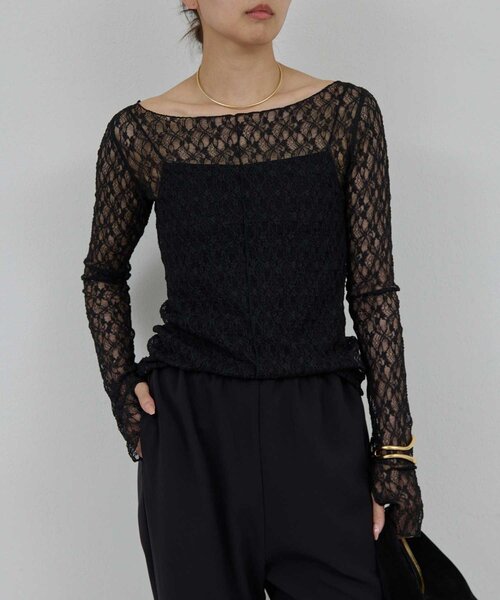 GALLARDAGALANTE（ガリャルダガランテ）の「【La nature linge】NEWレースカットソー（Tシャツ/カットソー・レディース・ホワイト/ブラック・FREE）」の10枚目の写真