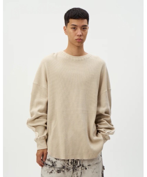 DISCOVERED(ディスカバード)の「DISCOVERED BONE CROCHET WAFFLE CUTSEWN(Tシャツ/カットソー・メンズ・ホワイト/ブラック・1/2/3)」の9枚目の写真