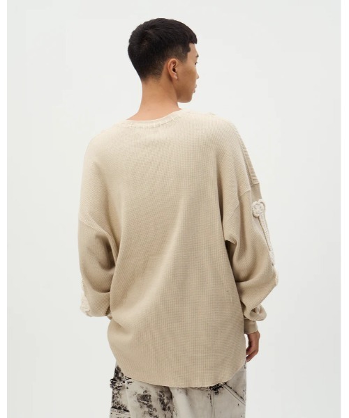 DISCOVERED(ディスカバード)の「DISCOVERED BONE CROCHET WAFFLE CUTSEWN(Tシャツ/カットソー・メンズ・ホワイト/ブラック・1/2/3)」の7枚目の写真