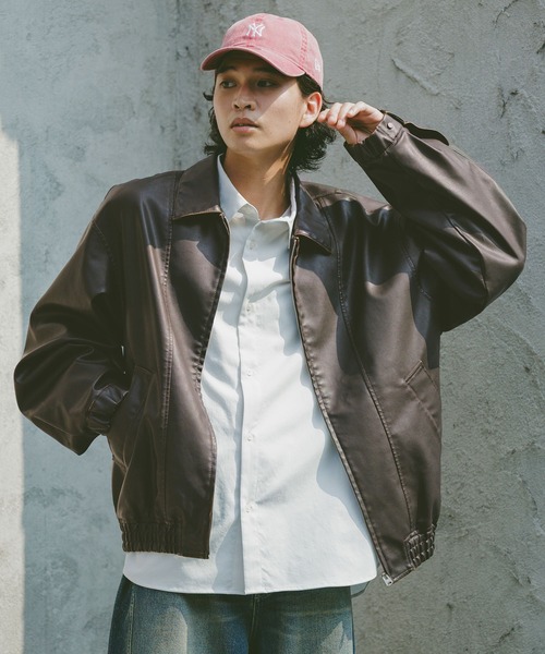 セール】ヴィンテージライク/シンセティックレザージャケット