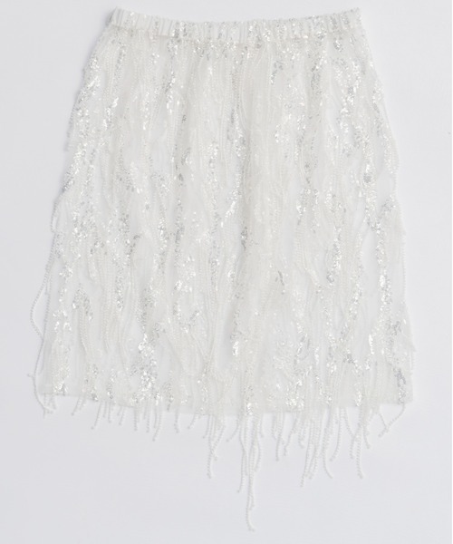 Satin Combination Bijou Skirt/サテンコンビビジュースカート