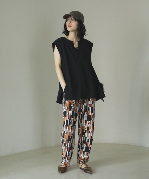 Green　Parks（グリーンパークス）の「柄イージーパンツⅤ(テーパード)（その他パンツ・レディース・ブラック/レッド/ブラウン/グリーン・FREE）」の7枚目の写真