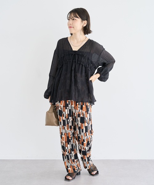 Green　Parks（グリーンパークス）の「柄イージーパンツⅤ(テーパード)（その他パンツ・レディース・ブラック/レッド/ブラウン/グリーン・FREE）」の8枚目の写真