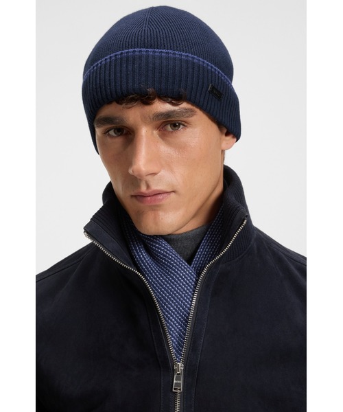 BOSS ボス　ニット帽　マフラー　2点セット　ブラック BOSS ボス ニット帽 マフラー 2点セット ブラック BOSS ボス ニット帽