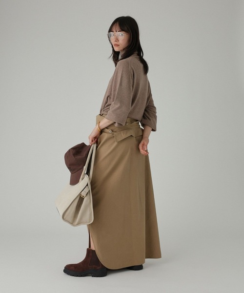 BABYLONE(バビロン)の「ワークシャツワンピース(シャツワンピース・レディース・ベージュ/ネイビー・フリー)」の8枚目の写真