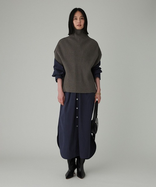 BABYLONE(バビロン)の「ワークシャツワンピース(シャツワンピース・レディース・ベージュ/ネイビー・フリー)」の15枚目の写真