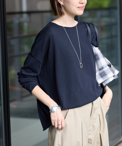 SLOBE IENA（スローブイエナ）の「《追加》コットンヤクニットプルオーバー（ニット/セーター・レディース・アイボリー/チャコールグレー/レッド/ネイビー・FREE）」の3枚目の写真