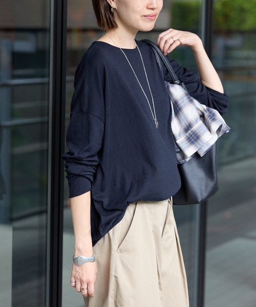 SLOBE IENA（スローブイエナ）の「《追加》コットンヤクニットプルオーバー（ニット/セーター・レディース・アイボリー/チャコールグレー/レッド/ネイビー・FREE）」の12枚目の写真