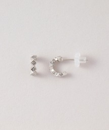 ◆金属アレルギー対応◆◆made in japan◆【純金厚メッキ】ダイヤカット　極小ミニマルカーブピアス