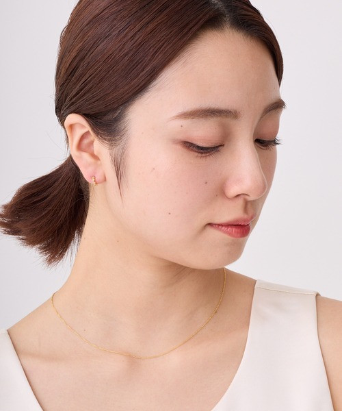 CALIN STANDARD(カリンスタンダード)の「◆金属アレルギー対応◆◆made in japan◆【純金厚メッキ】ダイヤカット 極小ミニマルカーブピアス(ピアス(両耳用)・レディース・ゴールド/ピンクゴールド/シルバー・FREE)」の11枚目の写真