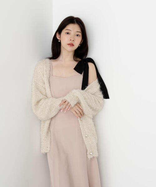 PROPORTION BODY DRESSING(プロポーションボディドレッシング)の「<E>ラメフェザーカーディガン / 1215277900(ニット/セーター・レディース・ホワイト系その他/グレー・FREE)」の5枚目の写真