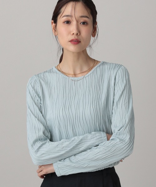 MATINEE LINE/ナミナミストライプ長袖プルオーバー/583880（Tシャツ