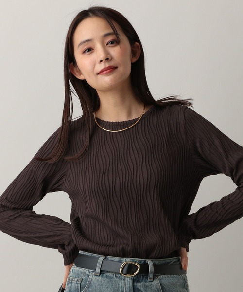 MATINEE LINE/ナミナミストライプ長袖プルオーバー/583880（Tシャツ