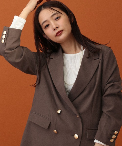 GLOBAL WORK(グローバルワーク)の「MATINEE LINE/ナミナミストライプ長袖プルオーバー/583880(Tシャツ/カットソー・レディース・ブラウン/ブラック/アイボリー/ブルー系その他・MEDIUM/LARGE)」の7枚目の写真