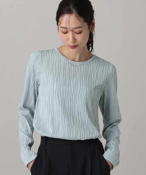 GLOBAL WORK(グローバルワーク)の「MATINEE LINE/ナミナミストライプ長袖プルオーバー/583880(Tシャツ/カットソー・レディース・ブラウン/ブラック/アイボリー/ブルー系その他・MEDIUM/LARGE)」の15枚目の写真