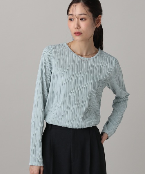 MATINEE LINE/ナミナミストライプ長袖プルオーバー/583880（Tシャツ