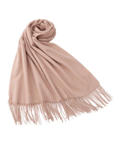 grove(グローブ)の「【手洗い可】カシミヤタッチフリンジストール(ストール/ショール・レディース・グリーン系/ボルドー/ライトベージュ/ベビーピンク/グレー・00)」の4枚目の写真