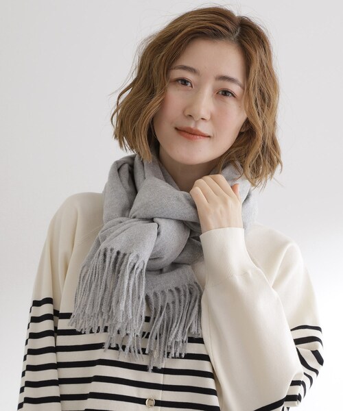 grove(グローブ)の「【手洗い可】カシミヤタッチフリンジストール(ストール/ショール・レディース・グリーン系/ボルドー/ライトベージュ/ベビーピンク/グレー・00)」の10枚目の写真