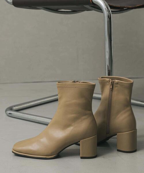 etre tokyo センターシームスクエアトゥブーツ BROWN 37 ETRE TOKYO