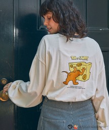 【TOM and JERRY】別注 トムとジェリー アソートデザイン リンガー長袖Tシャツネイビー
