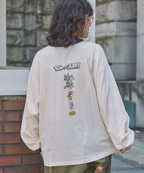 Tom&Jerry(トムアンドジェリー)の「【TOM and JERRY】別注 トムとジェリー アソートデザイン リンガー長袖Tシャツ(Tシャツ/カットソー・レディース・ネイビー系/ブラック系/スミクロ/ネイビー・FREE)」の10枚目の写真