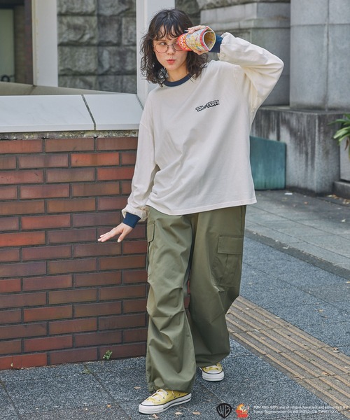 Tom&Jerry(トムアンドジェリー)の「【TOM and JERRY】別注 トムとジェリー アソートデザイン リンガー長袖Tシャツ(Tシャツ/カットソー・レディース・ネイビー系/ブラック系/スミクロ/ネイビー・FREE)」の16枚目の写真