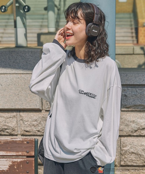 Tom&Jerry(トムアンドジェリー)の「【TOM and JERRY】別注 トムとジェリー アソートデザイン リンガー長袖Tシャツ(Tシャツ/カットソー・レディース・ネイビー系/ブラック系/スミクロ/ネイビー・FREE)」の19枚目の写真