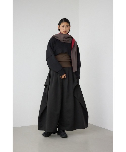 AZUL by moussy（アズールバイマウジー）の「【PLUS】リバーシブルフーディーマフラー（ストール/ショール・レディース・ダークブラウン/チャコールグレー・FREE）」の4枚目の写真