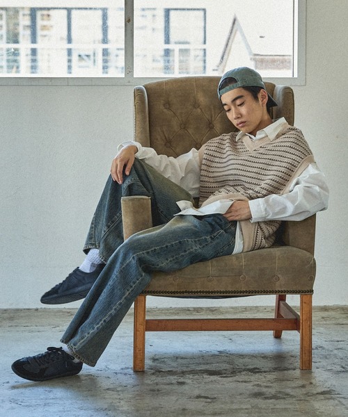 niko and...（ニコアンド）の「ジャガードニットベスト（ベスト・メンズ・ネイビー/アイボリー/グレー・LARGE/MEDIUM）」の22枚目の写真