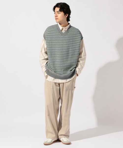 niko and...（ニコアンド）の「ジャガードニットベスト（ベスト・メンズ・ネイビー/アイボリー/グレー・LARGE/MEDIUM）」の13枚目の写真