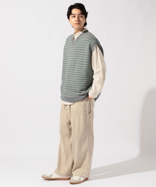 niko and...（ニコアンド）の「ジャガードニットベスト（ベスト・メンズ・ネイビー/アイボリー/グレー・LARGE/MEDIUM）」の9枚目の写真