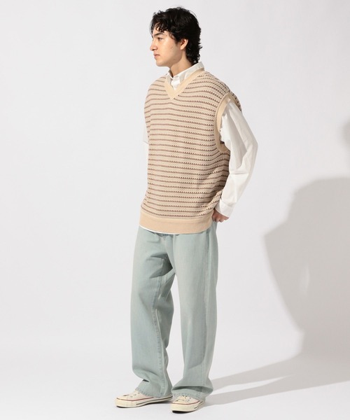 niko and...（ニコアンド）の「ジャガードニットベスト（ベスト・メンズ・ネイビー/アイボリー/グレー・LARGE/MEDIUM）」の5枚目の写真