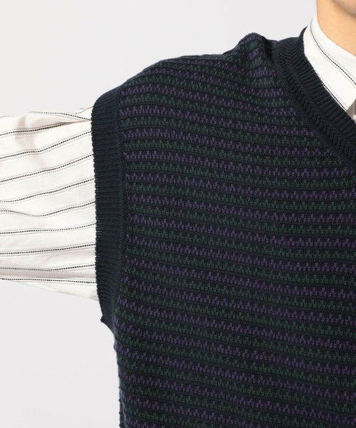 niko and...（ニコアンド）の「ジャガードニットベスト（ベスト・メンズ・ネイビー/アイボリー/グレー・LARGE/MEDIUM）」の11枚目の写真