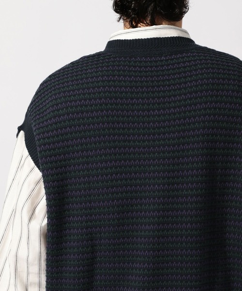 niko and...（ニコアンド）の「ジャガードニットベスト（ベスト・メンズ・ネイビー/アイボリー/グレー・LARGE/MEDIUM）」の15枚目の写真