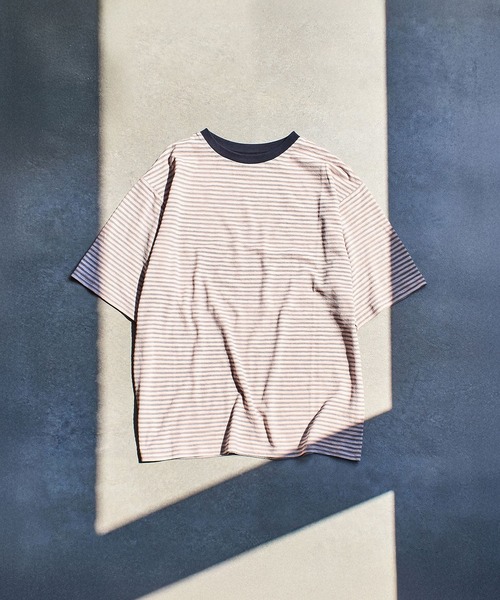 ROSE BUD(ローズバッド)の「SHEER STRIPE S/S TOP(Tシャツ/カットソー・レディース・ホワイト/ピンク/ブラック・ONE SIZE)」の3枚目の写真