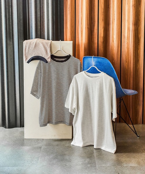 ROSE BUD(ローズバッド)の「SHEER STRIPE S/S TOP(Tシャツ/カットソー・レディース・ホワイト/ピンク/ブラック・ONE SIZE)」の4枚目の写真