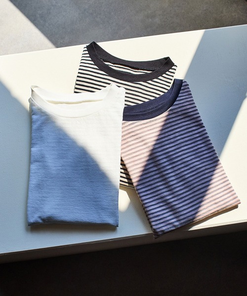ROSE BUD(ローズバッド)の「SHEER STRIPE S/S TOP(Tシャツ/カットソー・レディース・ホワイト/ピンク/ブラック・ONE SIZE)」の5枚目の写真