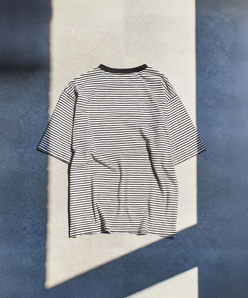 ROSE BUD(ローズバッド)の「SHEER STRIPE S/S TOP(Tシャツ/カットソー・レディース・ホワイト/ピンク/ブラック・ONE SIZE)」の7枚目の写真